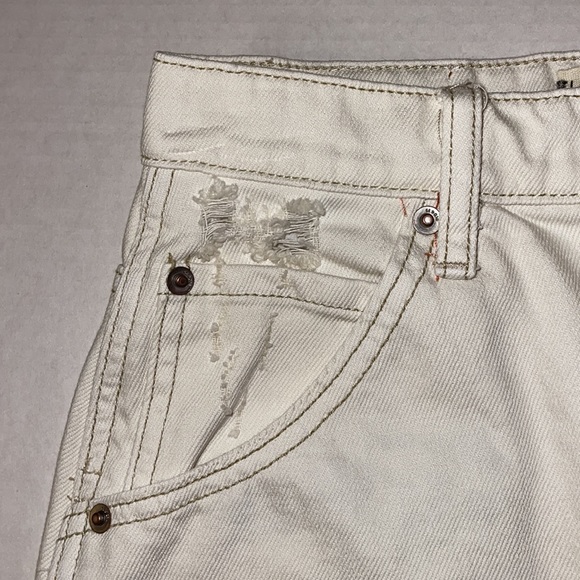 We the Free by Free People White Raw Hem Mid Rise Jean Mini Skirt - Picture 4 of 14